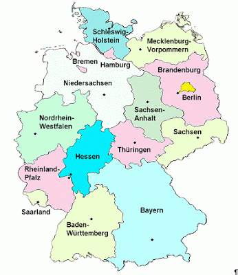 Les 16 Länder de la république fédérale d'Allemagne